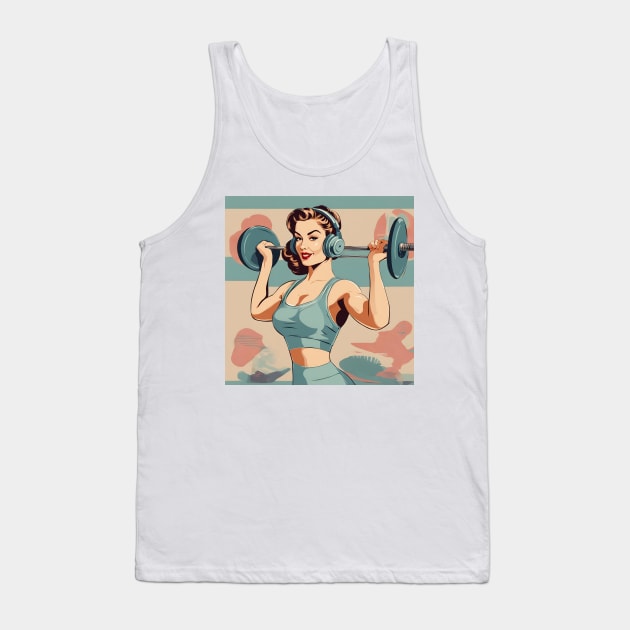 Iron Beats Beauty Lifts Fitness Pin Up Pump Tank Top by di-age7